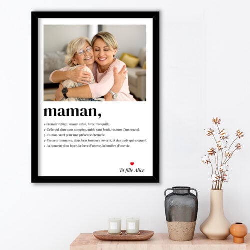 Affiche personnalisée avec cadre - Maman<br> <strong>30 x 40 cm</strong> – Image 2