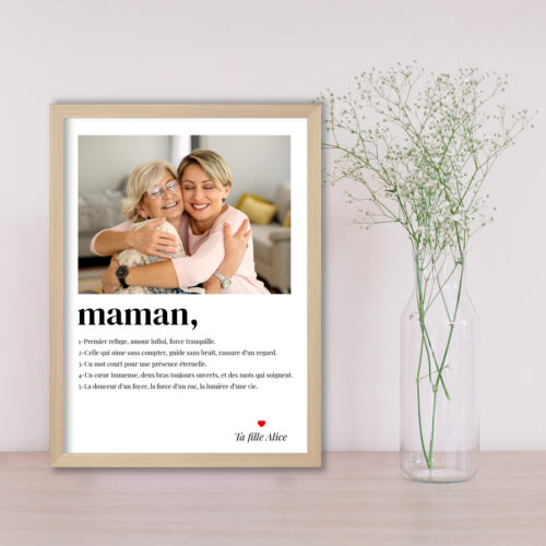 Affiche personnalisée avec cadre - Maman<br> <strong>30 x 40 cm</strong> – Image 3