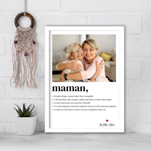 Affiche personnalisée avec cadre - Maman<br> <strong>30 x 40 cm</strong> – Image 4