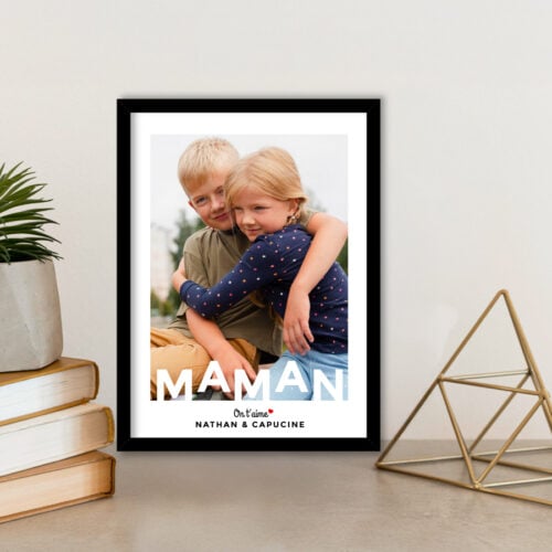 Affiche personnalisée avec cadre - Maman on t'aime<br> <strong>30 x 40 cm</strong> – Image 2
