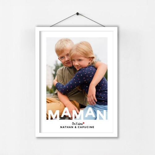 Affiche personnalisée avec cadre - Maman on t'aime<br> <strong>30 x 40 cm</strong> – Image 3