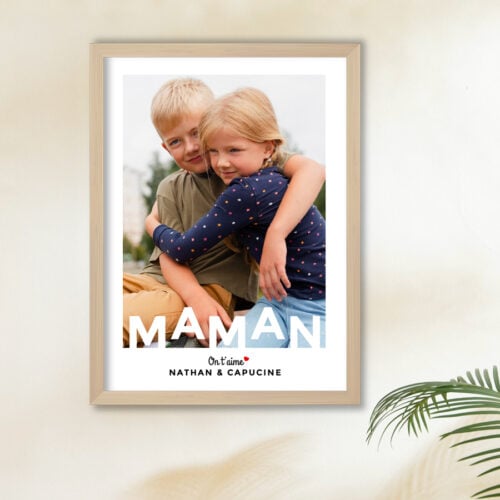 Affiche personnalisée avec cadre - Maman on t'aime<br> <strong>30 x 40 cm</strong> – Image 4