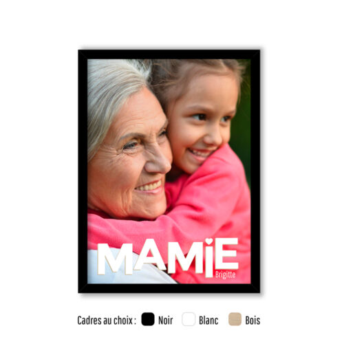 Affiche personnalisée avec cadre - Mamie<br> <strong>30 x 40 cm</strong>