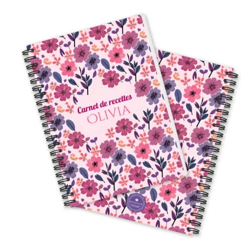Carnet papier - Carnet de recettes fleurs