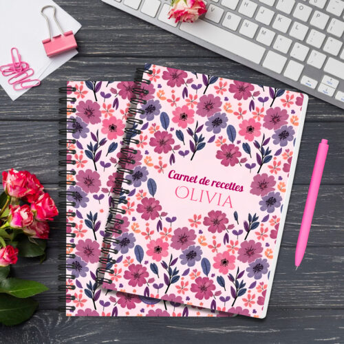 Carnet papier - Carnet de recettes fleurs – Image 3