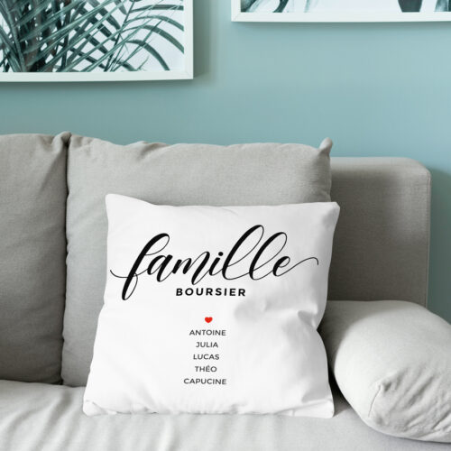 Coussin blanc - Famille – Image 2