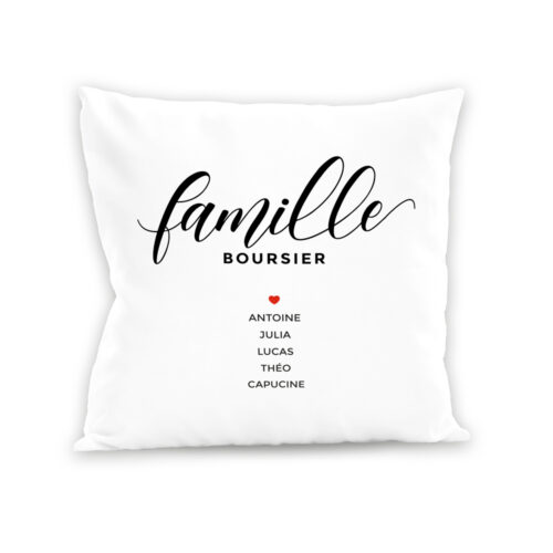 Coussin blanc - Famille