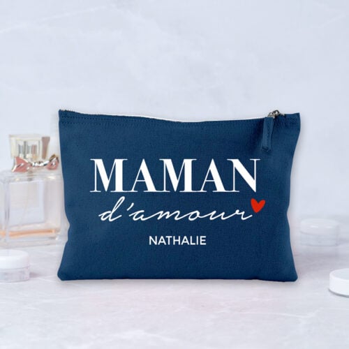Pochette Bleu marine personnalisée - Maman d'amour – Image 2