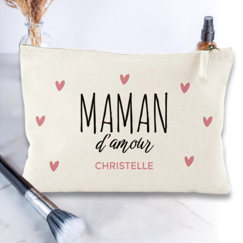 Grande pochette personnalisée - Maman d'amour<br> <strong>28 x 20 cm</strong> – Image 2
