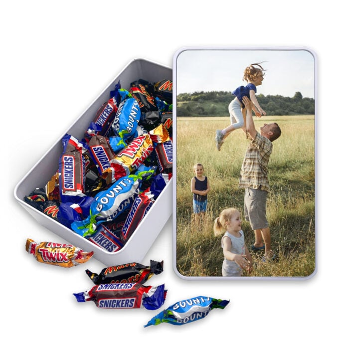 Boîte rectangulaire mini douceurs – Votre photo