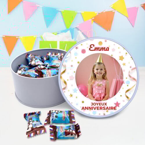 Boîte Ronde Petits Oursons Guimauve – Joyeux anniversaire – Image 2