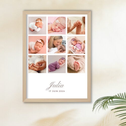 Affiche personnalisée avec cadre - Photos de naissance<br> <strong>30 x 40 cm</strong> – Image 3