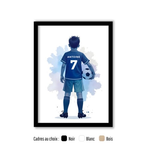 Affiche personnalisée avec cadre - Star de football<br> <strong>30 x 40 cm</strong>