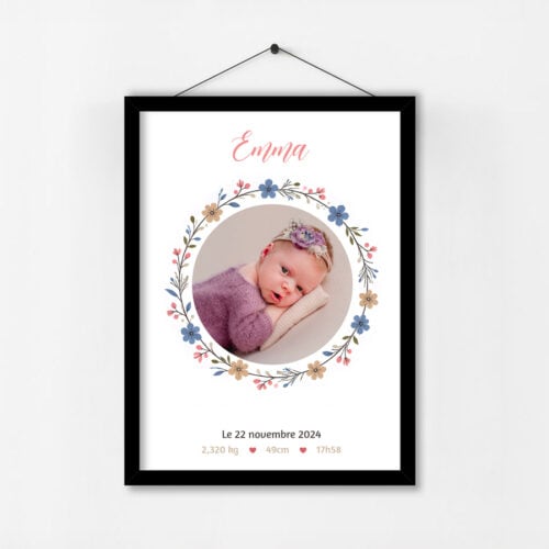 Affiche personnalisée avec cadre - Couronne avec photo<br> <strong>30 x 40 cm</strong> – Image 2