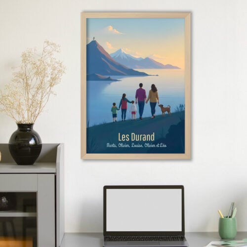 Affiche personnalisée avec cadre - Illustration de famille<br> <strong>30 x 40 cm</strong> – Image 4