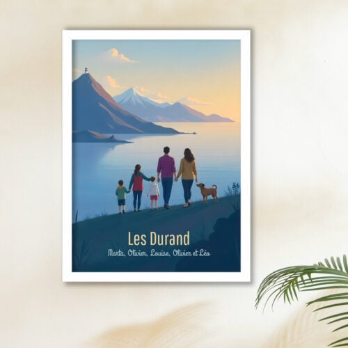 Affiche personnalisée avec cadre - Illustration de famille<br> <strong>30 x 40 cm</strong> – Image 3