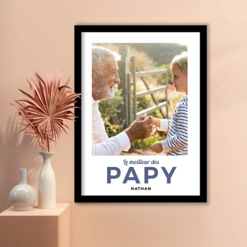 Affiche personnalisée avec cadre - Le meilleur des Papy<br> <strong>30 x 40 cm</strong> – Image 2