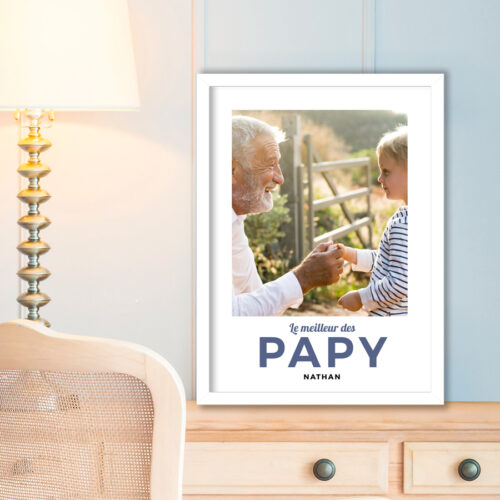 Affiche personnalisée avec cadre - Le meilleur des Papy<br> <strong>30 x 40 cm</strong> – Image 3