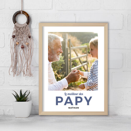 Affiche personnalisée avec cadre - Le meilleur des Papy<br> <strong>30 x 40 cm</strong> – Image 4