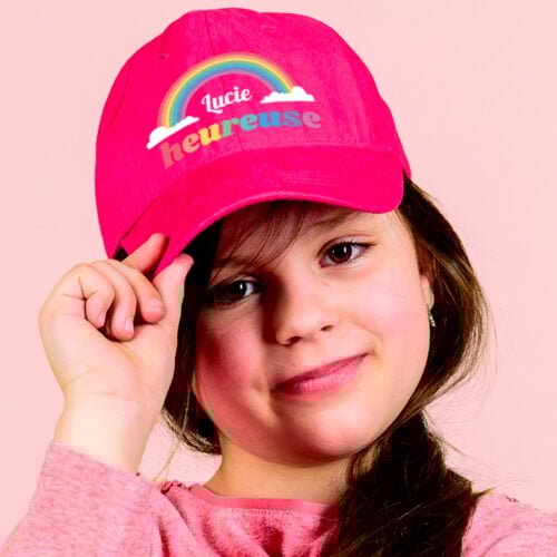 Casquette enfant rose - Heureuse ! – Image 2