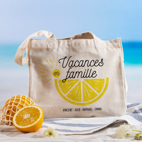 Sac cabas personnalisé - Vacances en famille – Image 2