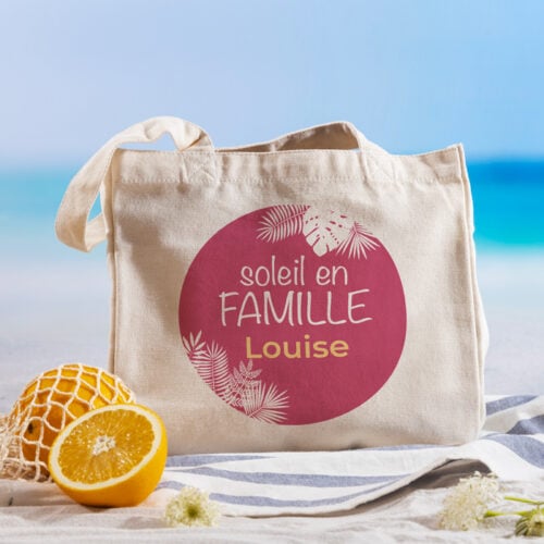 Sac cabas personnalisé - Soleil en famille – Image 2