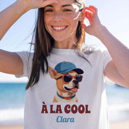 T-shirt blanc - A la cool avec prénom – Image 2