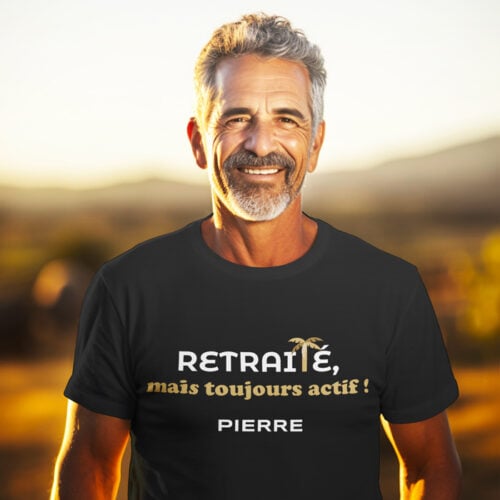 T-shirt noir - Retraité toujours actif ! – Image 2