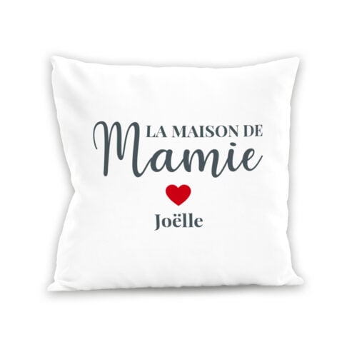 Coussin blanc - La maison de Mamie