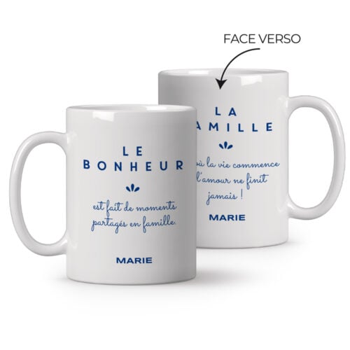 Mug blanc personnalisé - La famille