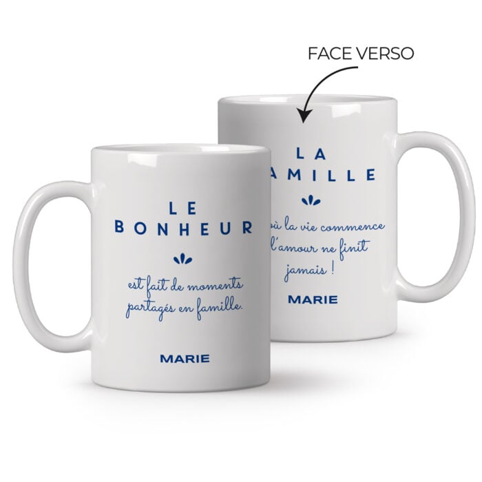 Mug blanc personnalisé - La famille