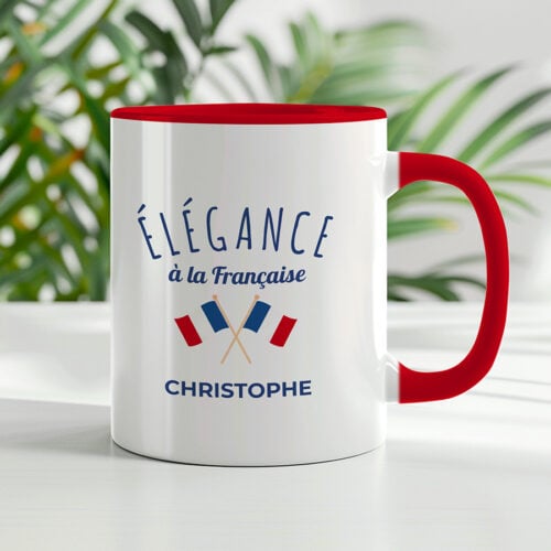 Mug rouge personnalisé - Elégance à la française – Image 2