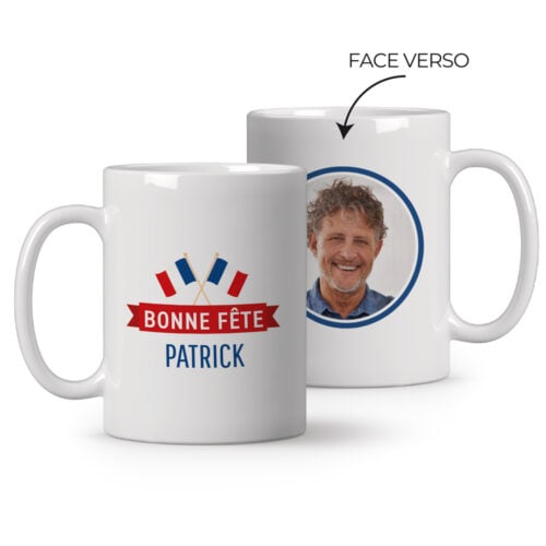 Mug blanc personnalisé - Bonne fête des patriotes
