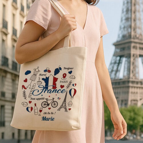 Sac cabas personnalisé - J'aime la France ! – Image 2