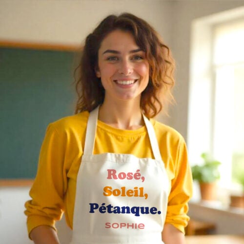 Tablier - Rosé, soleil, pétanque avec prénom – Image 2