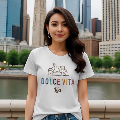 T-shirt blanc - Dolce Vita avec prénom – Image 2