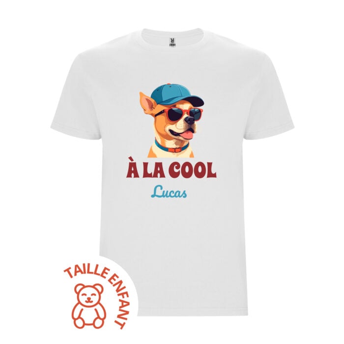 T-shirt Enfant blanc - A la cool avec son prénom !