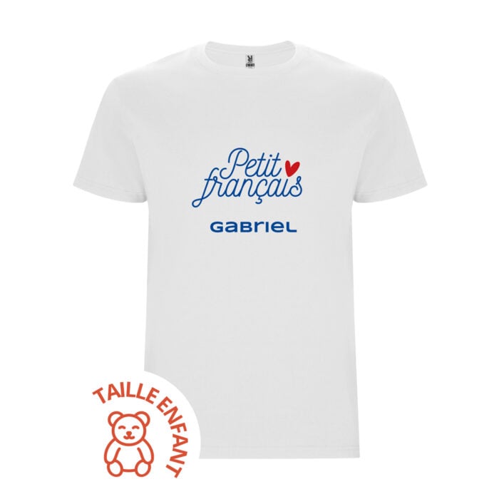 T-shirt Enfant blanc - Petit français avec son prénom !