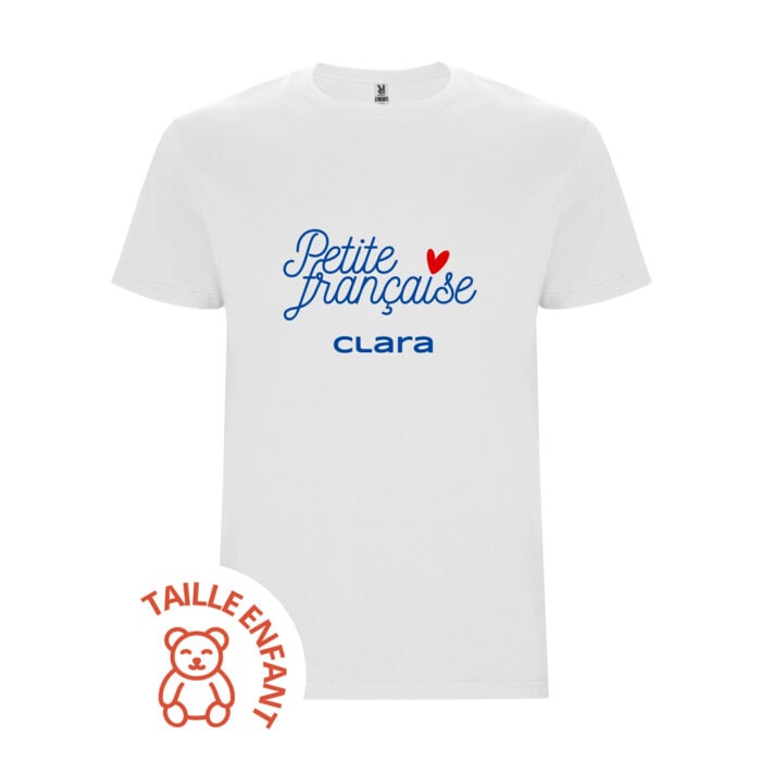 T-shirt Enfant blanc - Petite françaiseavec son prénom !