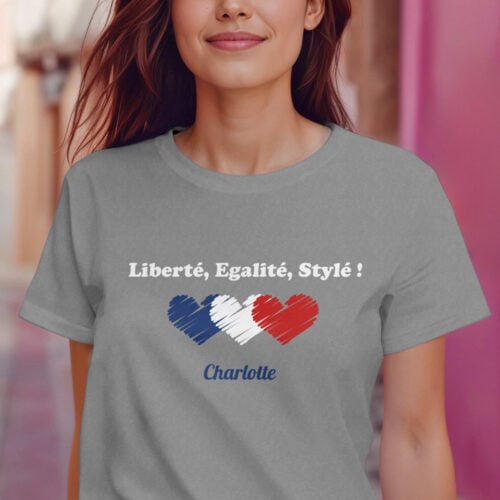 T-shirt gris - Liberté, Egalité, Stylé ! – Image 2