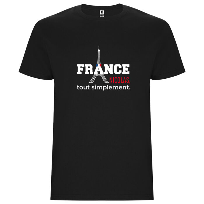 T-shirt noir - France avec prénom