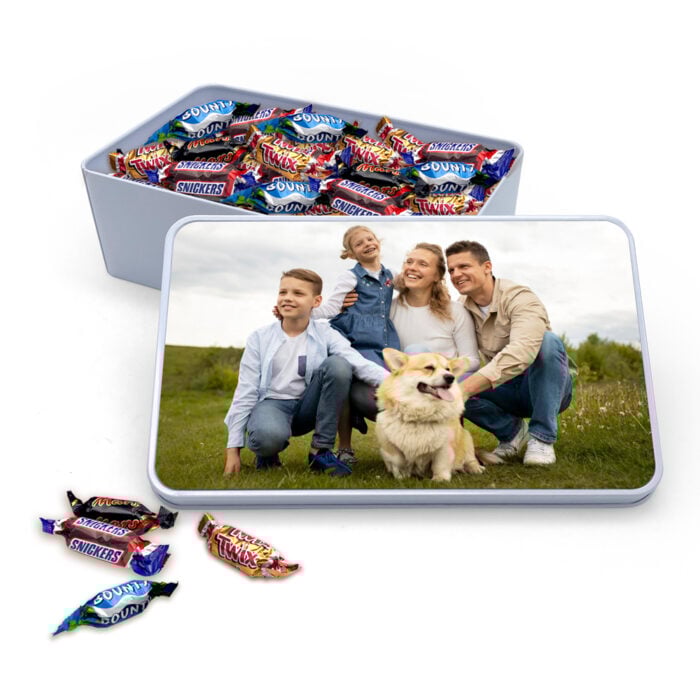 Boîte rectangulaire mini douceurs – Photo de famille