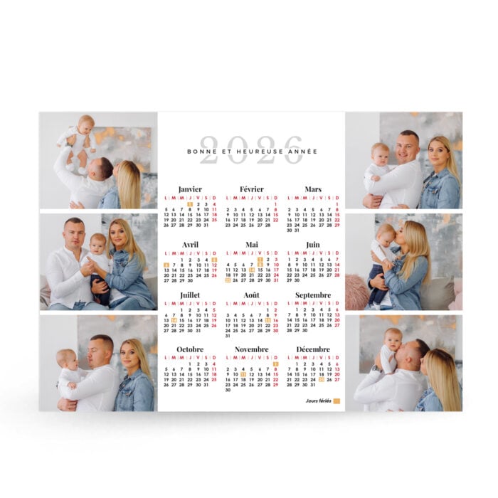 Calendrier format A3 paysage personnalisé - Familiale