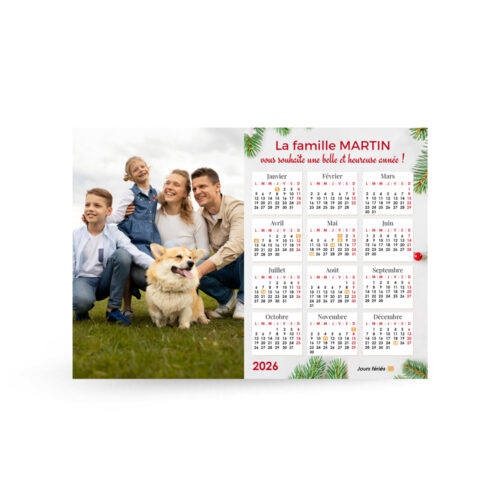 Calendrier A4 - Bonne et heureuse année
