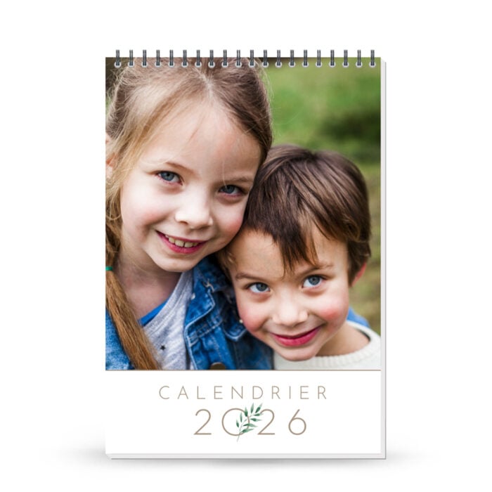 Calendrier mural format A4 - 13 pages avec reliure