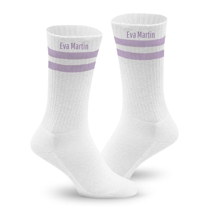 Chaussettes de sport Lilas – Prénom Nom