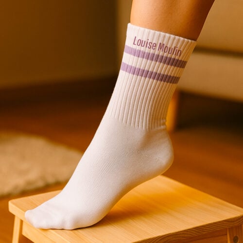 Chaussettes de sport Lilas – Prénom Nom – Image 2