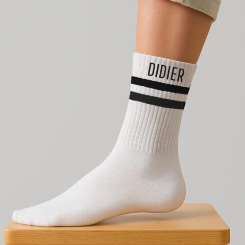Chaussettes de sport Noir – Votre Prénom – Image 2
