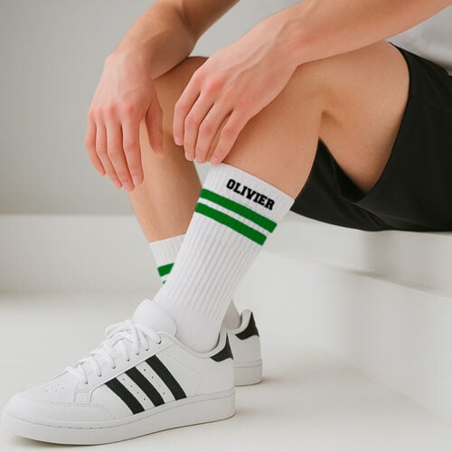 Chaussettes de sport Verte – Prénom – Image 2