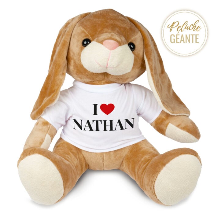 Bunny le grand lapin en peluche – I love <br> <strong>80 cm </strong>